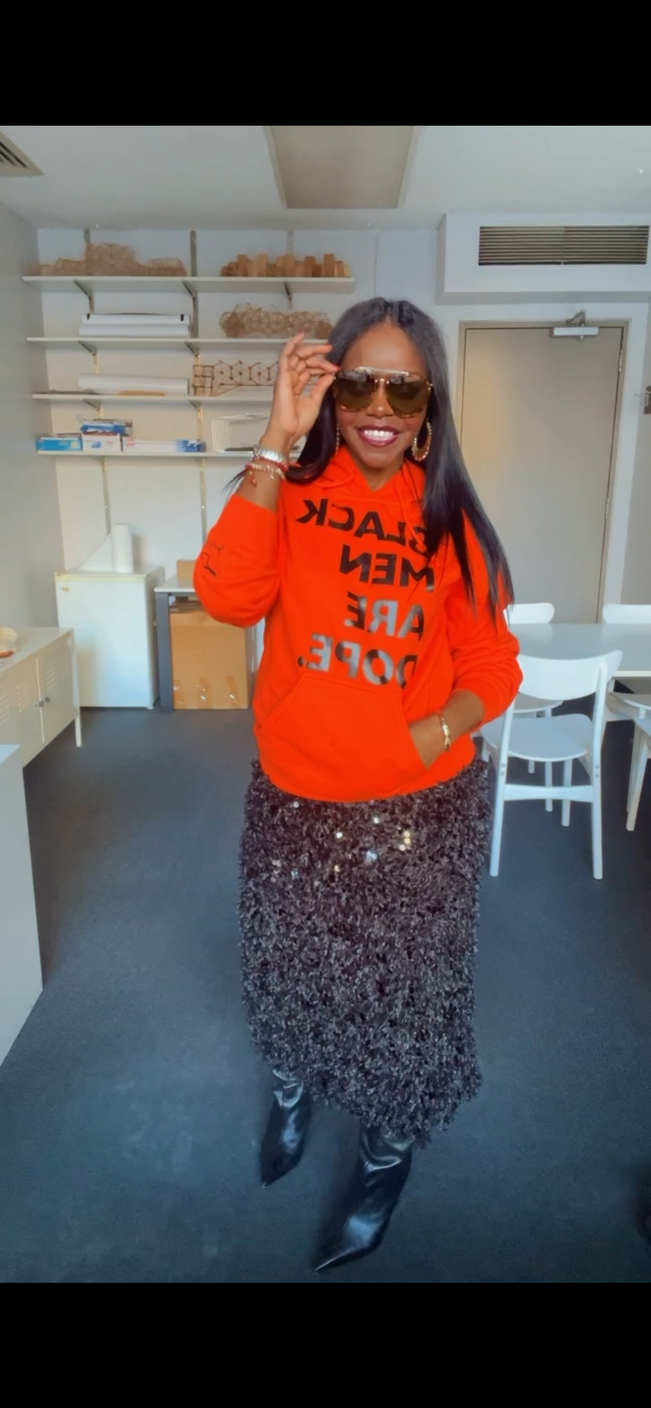 Uniquely Faux Maxi Sequin Skirt