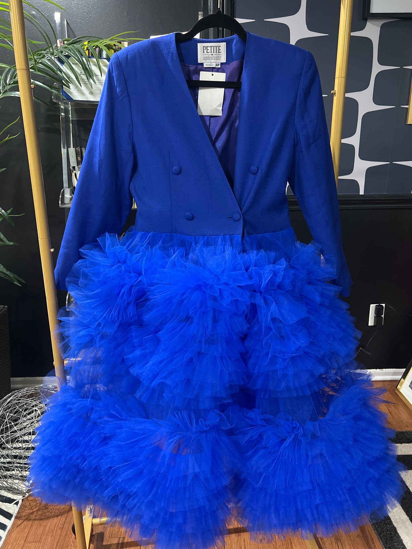 Uniquely Blue Tulle Blazer