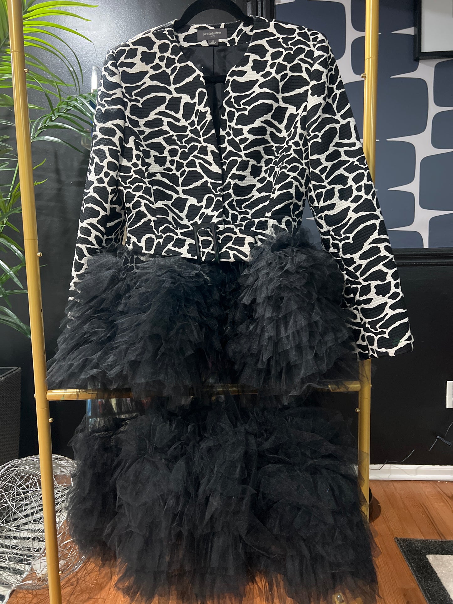 Uniquely Black & White Tulle Blazer