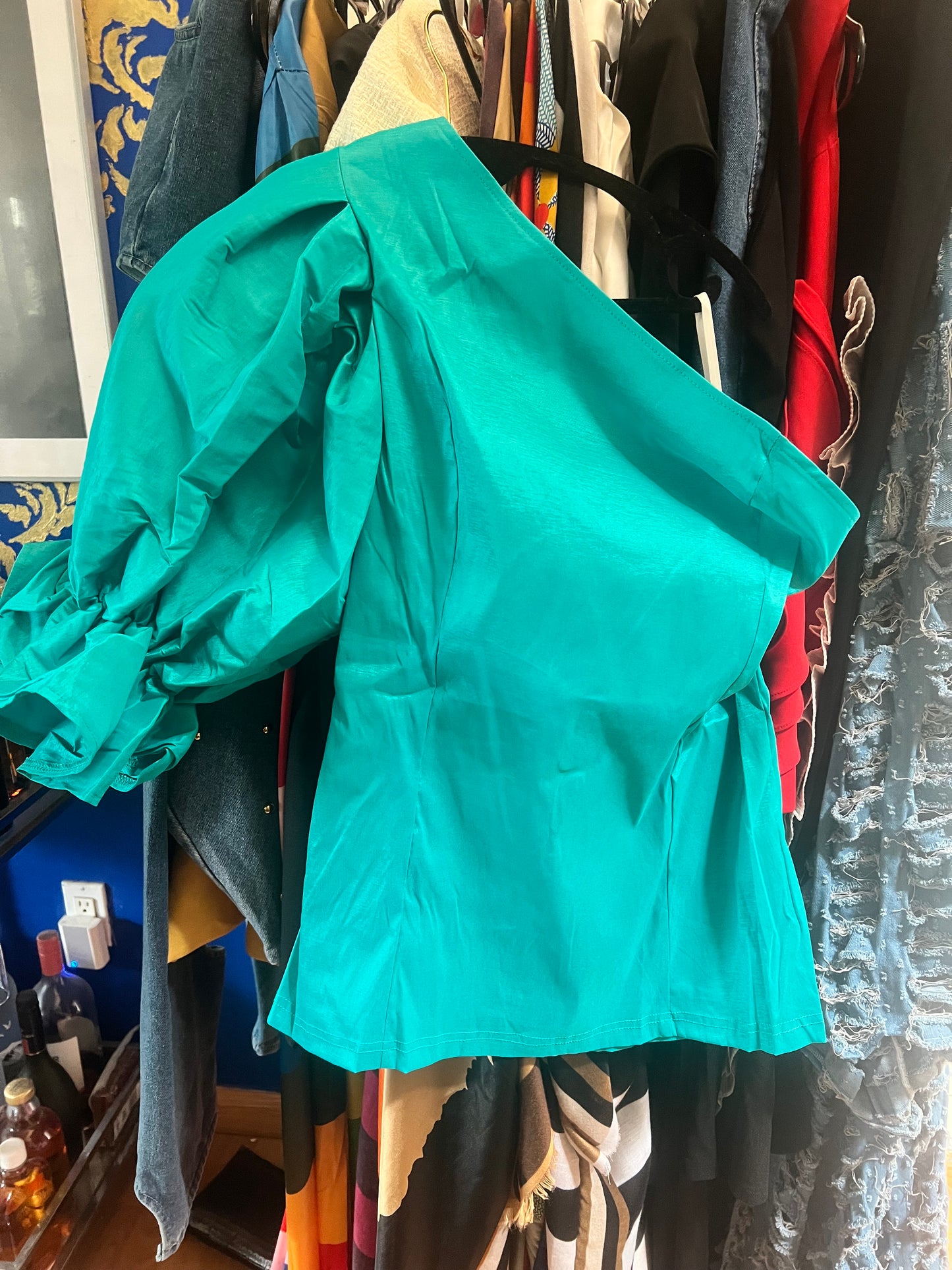 One shoulder ruffle top