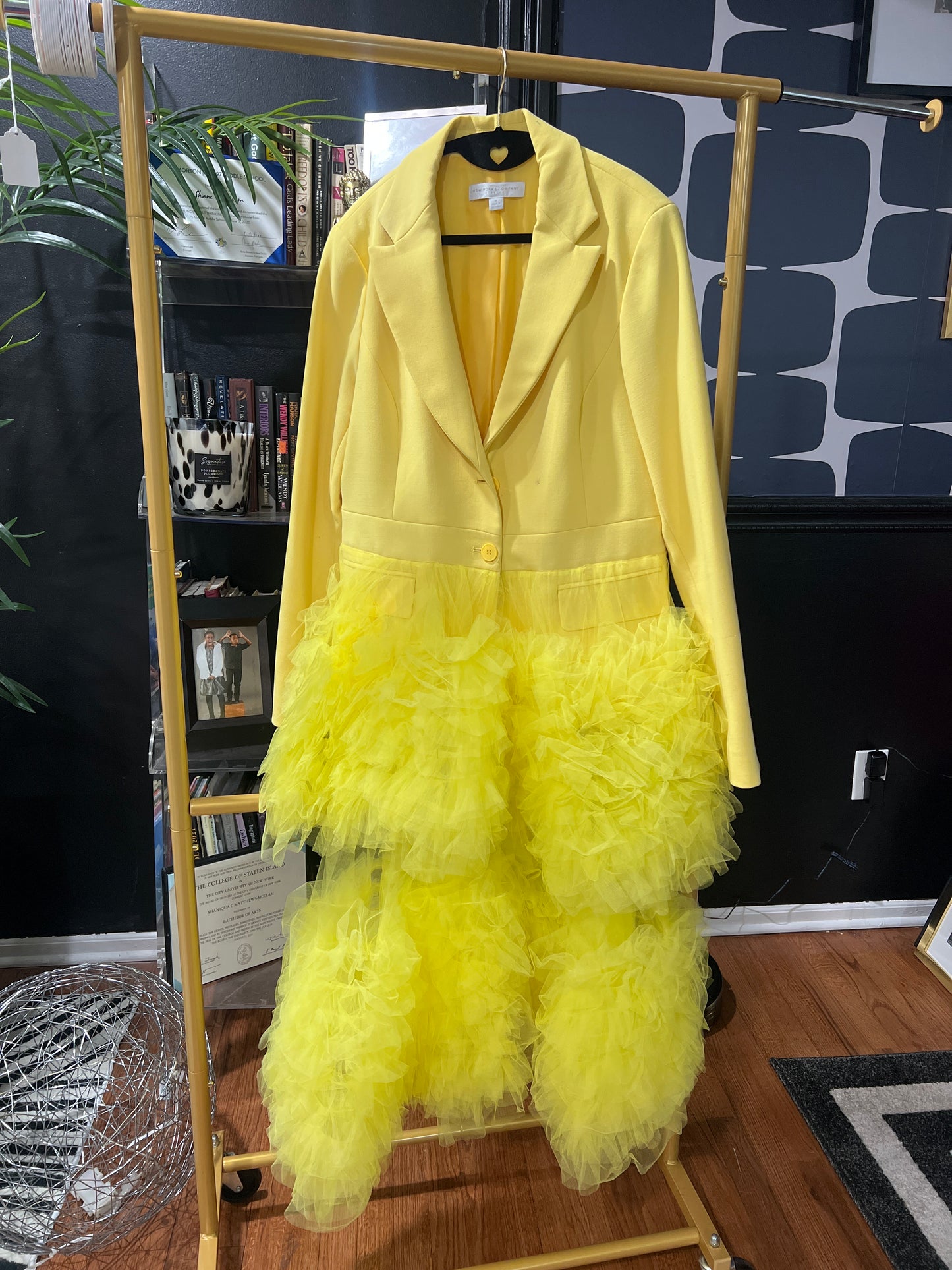 Uniquely Yellow Tulle Blazer