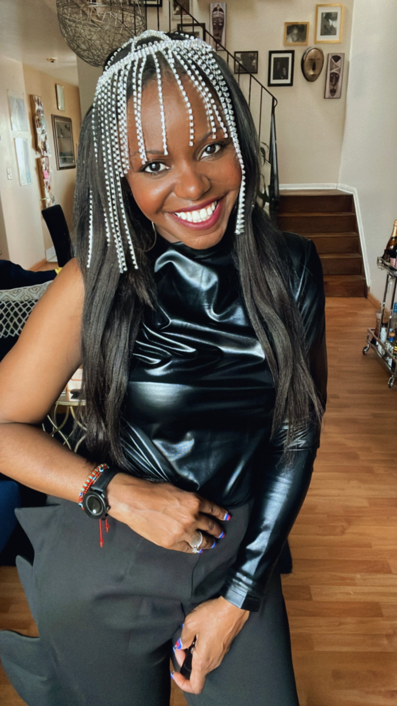 Black one sleeve top