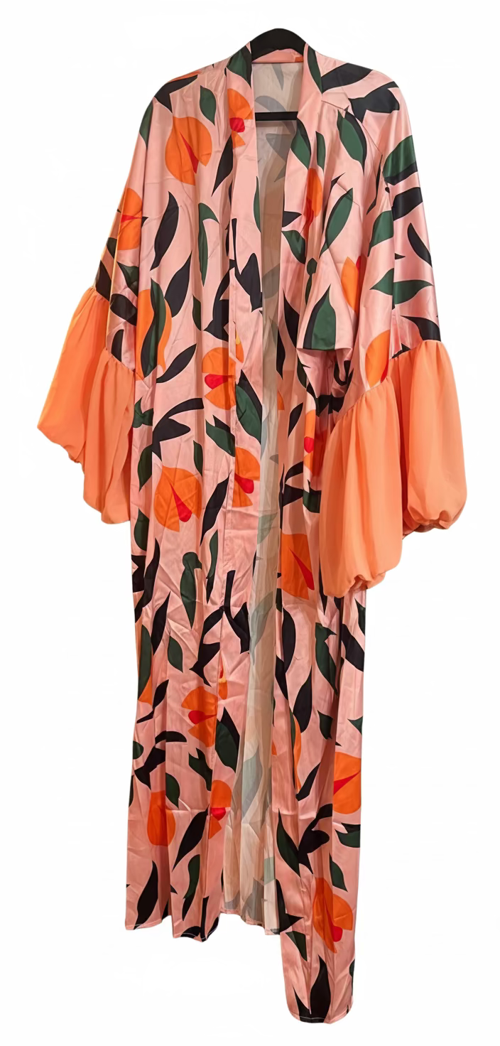 Peach Floral Kimono