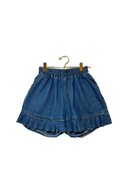 Denim Ruffle Shorts