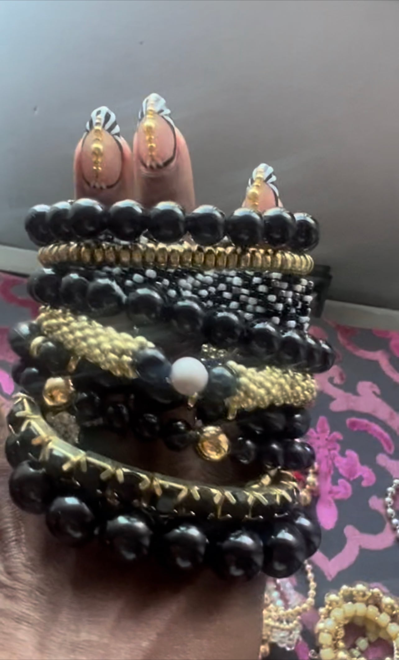 Black & Gold Bracelet Set