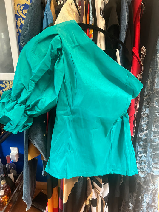 One shoulder ruffle top