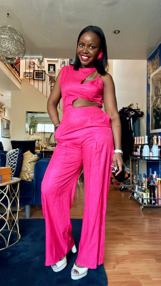 Hot Pink One Piece Jumpsuit