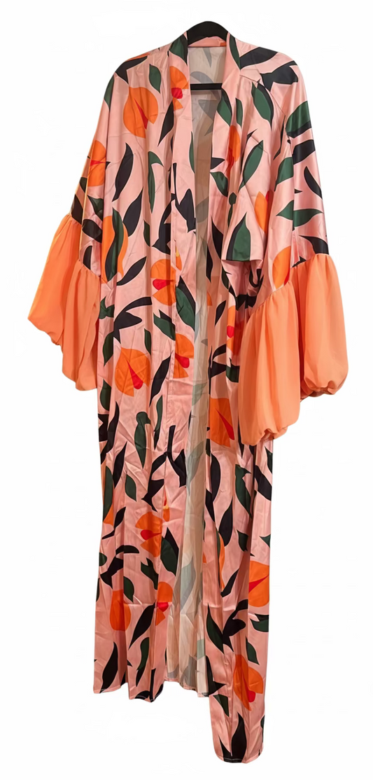 Peach Floral Kimono